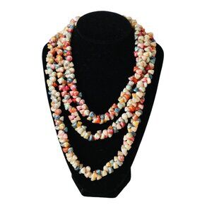 Vintage Hawaiian Lei Iridescent Trochus Shell Hawaiian Lei Necklace  76" long